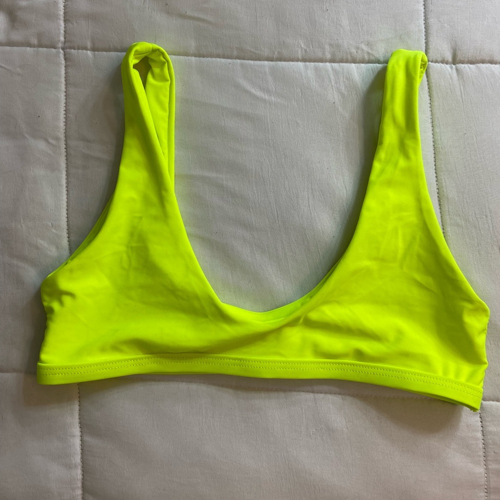 Bright neon yellow zaful bikini top